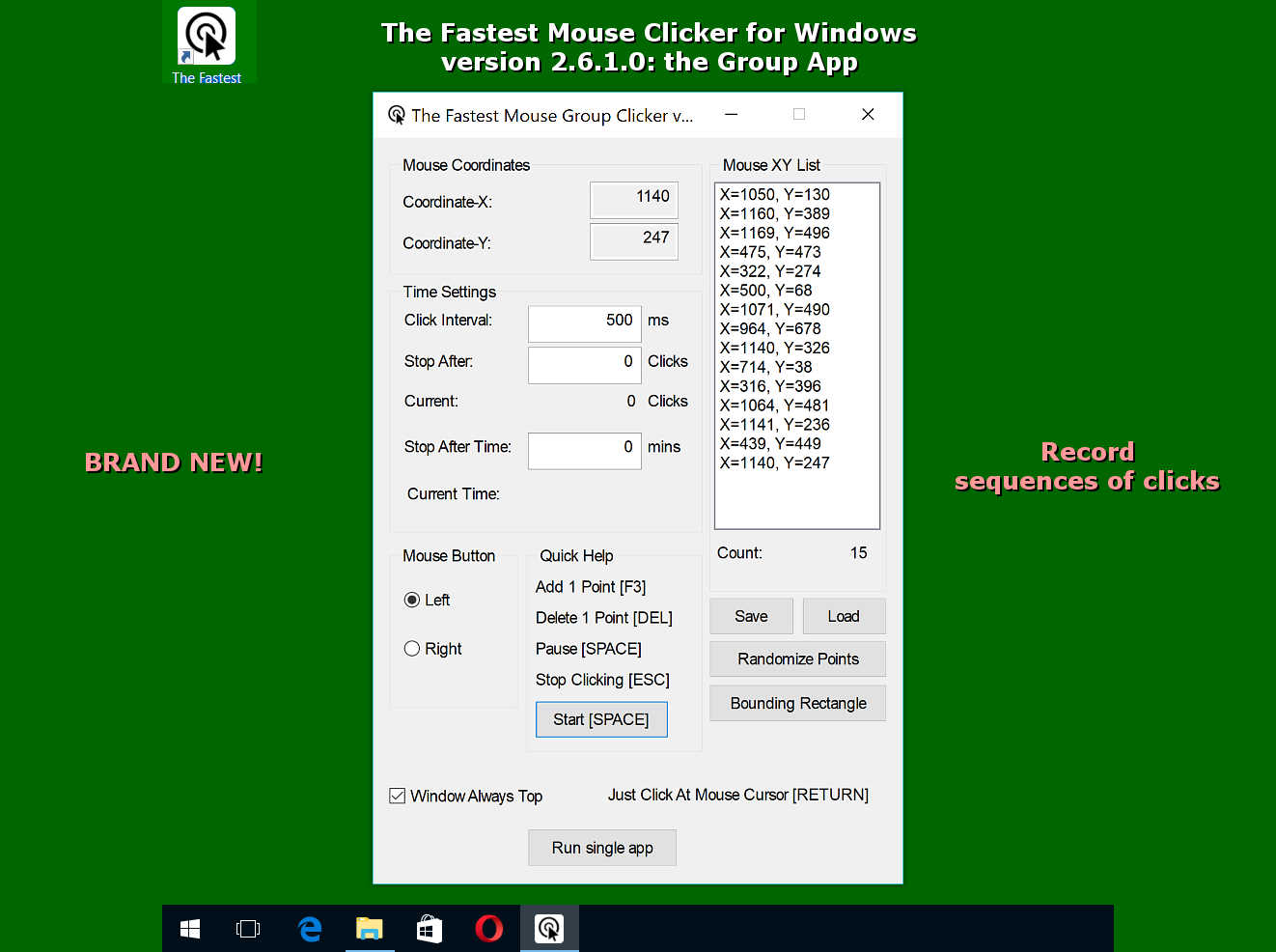 El Clicker de Ratón Más Rápido para Windows versión 2.6.1.0: la nueva aplicación de grupo en detalles