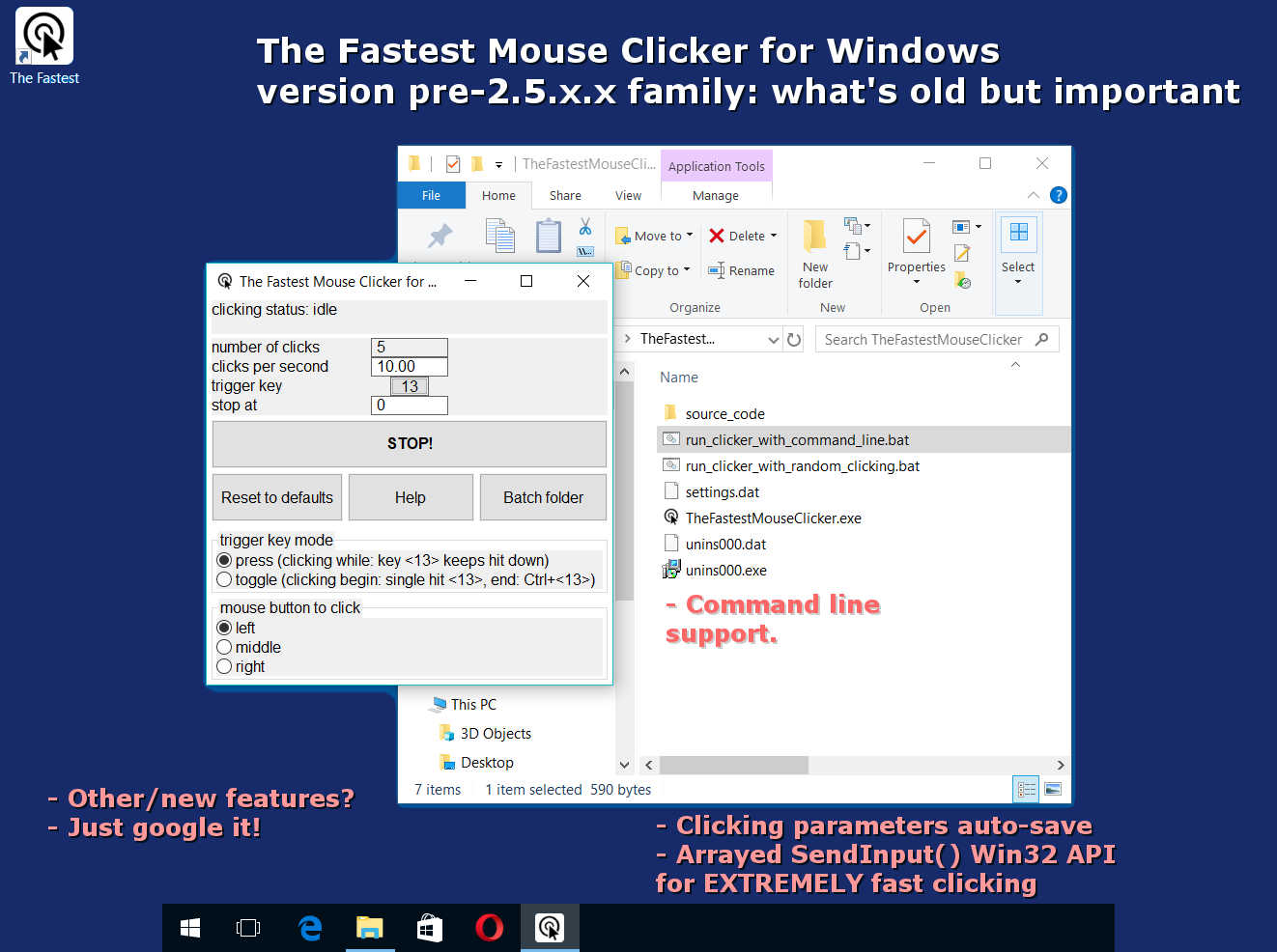 The Fastest Mouse Clicker for Windows version pre-2.5.x.x family: what's old but important