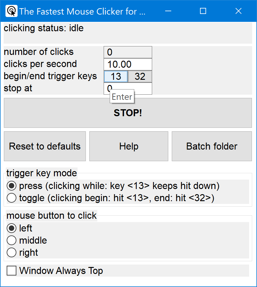 El Clicker de Ratón Más Rápido para Windows Clásico version 2.1.6.0